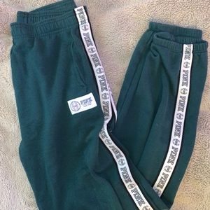 faded forest green PINK sweats